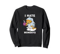 Garfield I Hate Mondays Coffee Garfield Sudadera, Unisex para Adultos, Negro, XXL