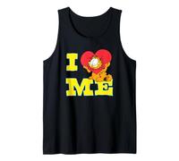 Garfield I Heart Me Funny Block Letters Love Cat Cartoon Camiseta sin Mangas
