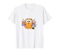 Garfield Kawaii Chibi Surrounded with Flowers Camiseta