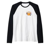 Garfield Kawaii Chibi Surrounded with Flowers Left Chest Camiseta Manga Raglan