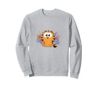 Garfield Kawaii Chibi Surrounded with Flowers Sudadera