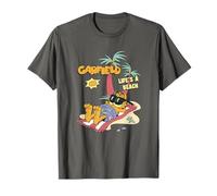 Garfield Life's A Beach Retro Vintage Tropical Cat Nap Camiseta