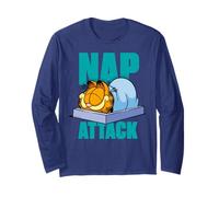 Garfield Nap Time Sleepy Cansado Cat 80s 90s Dibujos Animados Clásico Manga Larga