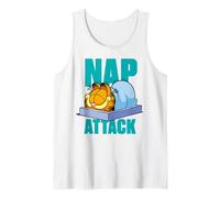 Garfield Nap Time Sleepy Tired Cat 80s 90s Clásico Dibujos Animados Camiseta sin Mangas