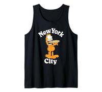 Garfield New York City Pizza Funny Travel Souvenir Cartoon Camiseta sin Mangas
