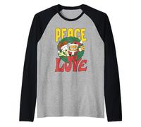 Garfield Odie Peace and Love Christmas Wreath Camiseta Manga Raglan