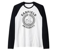 Garfield Pose Campeón Retro del Equipo de Baloncesto de la Escuela universitaria Camiseta Manga Raglan