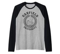 Garfield Pose Varsity School Campeón del Equipo de Baloncesto Retro Camiseta Manga Raglan