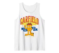 Garfield Pose Varsity School Running Team Star Retro Ganador Camiseta sin Mangas