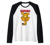 Garfield Rascador Gato Lasaña Amante Cheeky Kitty Clásico Camiseta Manga Raglan