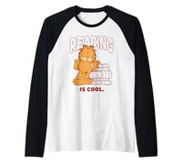 Garfield Reading Is Cool Classic 90's Retro Camiseta Manga Raglan