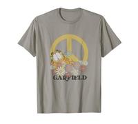 Garfield Retro 70's Floral Peace Sign Camiseta