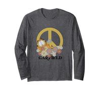 Garfield Retro 70's Floral Peace Sign Manga Larga