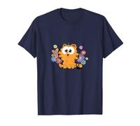 Garfield Too Cute To Care Chibi Floral Front & Back Camiseta