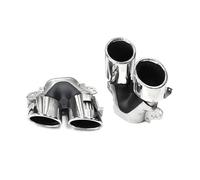 Garganta Cola Coche Para Mercedes Para Benz Clase A W177 A35 C118 CLA35 X247 GLB35 A45S Silenciador Tubo Escape Cuádruple Para Parachoques Trasero Coche(Silver 1)