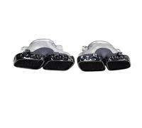 Garganta Cola Coche Para Mercedes Para Benz GLE350 GLE450 GLE53 2020-2025 Actualización GLE63 Difusor Parachoques Quad-salida Silenciador Punta Escape Cuadrado(Black)