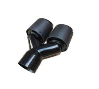 Garganta Cola Coche Silenciador Tubo Punta Escape Acero Inoxidable Doble Fibra Carbono Universal Mate(63MM IN-89MM OUT)