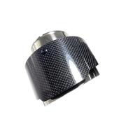 Garganta Cola Coche Tubo De Escape Universal Fibra Carbono Real Brillante Modificado Longitud 110 Mm(In 76mm -Out 89mm)