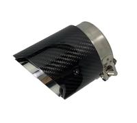 Garganta Cola Coche Tubo Silenciador Punta Escape Fibra Carbono Entrada 86mm Para X5 F15 E70 X6 F16(Glossy silver)