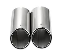 Garganta Cola Para Vw Para Cc Para Passat Para Tiguan Para Sagitar Para Polo Para Golf 7 Tubo Escape Coche Punta Cubierta Silenciador Acero Inoxidable(Silver-7.6cm)