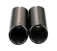 Garganta Cola Para Vw Para Cc Para Passat Para Tiguan Para Sagitar Para Polo Para Golf 7 Tubo Escape Coche Cubierta Silenciador Punta Acero Inoxidable(Black-7.6cm)