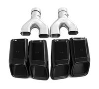 Garganta Cola Salida Para Range Para Rover 2013-2017, Mejora Del De Escape Con Cuatro Tubos Cuadrados Y Punta Ajustable(Black)