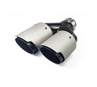 Garganta De Cola 1 Boquilla De Escape Para Coche Silenciador Modificado De Doble Extremo Exterior Mate Y Negro De Acero Inoxidable Tubo Escape(Left in63mm out89mm)