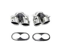 Garganta De Cola De Escape Con Silenciador Cuádruple Mejorado Para Benz W177 C118 CLA35 GLB35 X247 2020 2021 2022 2023 2024 Tubo Escape(Negro)