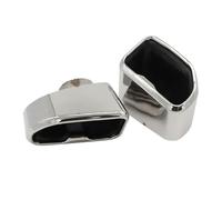 Garganta De Cola Tubo De Escape Rectangular Chapado En Negro Para G01 X3 G02 X4 2019 2020 Escape Con Punta De Silenciador De Acero Inoxidable Tubo Escape(Plata)