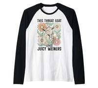 Garganta Goat Loves Juicy Weiners Helado Humor Diseño Camiseta Manga Raglan