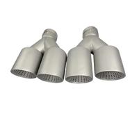 Garganta Trasera Tubo 2 Piezas De Silenciador Acero Inoxidable Mate Para Coche Punta Escape Universal Para GTI Para MK7 Para Golf7 Escape Tubo Cola(63-89)