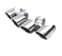 Garganta Trasera Tubo Boquilla De Escape Con Cabezal Acero Inoxidable Para 911 2013-2018 Escape Tubo Cola(Plata,16-18)