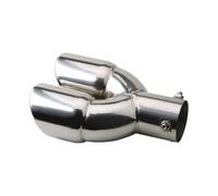 Garganta Trasera Tubo Motores Acero Inoxidable Uno Salida Dos Tubo De Escape Garganta Oblicua Doble Recta Boca Modificada Escape Tubo Cola(Direct silver)