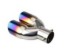 Garganta Trasera Tubo Motores Acero Inoxidable Uno Salida Dos Tubo De Escape Garganta Oblicua Doble Recta Boca Modificada Escape Tubo Cola(Straight Blued)