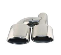 Garganta Trasera Tubo Silenciador De Escape Coche Con Entrada Ovalada Doble 63 Mm Para Clase C Para C200 C260 Escape Tubo Cola(bien)