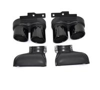 Garganta Trasera Tubo Silenciador De Escape Doble Para A6 A7 2019-2024 Escape Tubo Cola(Negro)