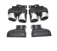 Garganta Trasera Tubo Silenciador De Escape Doble Para A6 A7 2019-2024 Escape Tubo Cola(Plata)