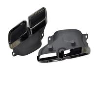 Garganta Trasera Tubo Silenciador De Fibra Carbono Con Tubo Escape Y Boquilla Cuadrada Para Benz Para AMG Para C63 W205 2015-2018 Escape Tubo Cola(Negro)