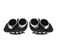 Garganta Trasera Tubo Silenciador Mejorado De Doble Cara Con Puntas Escape Cuádruples Para 911 2019-2024 Escape Tubo Cola(Plata)