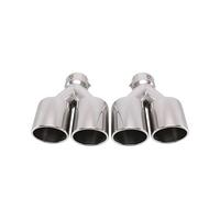 Garganta Trasera Tubo Tubo De Escape Acero Inoxidable Doble Pared Laminado 76Mm Diámetro Salidas 102Mm Universal Con Ajuste Garganta Escape Tubo Cola(Plata)