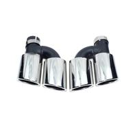 Garganta Trasera Tubo Tubo De Escape Con Silenciador Y Punta Acero Inoxidable Para A4 A5 A6 A7 Escape Tubo Cola(Plata)