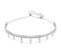 Swarovski Gargantilla Ariana Grande x, Perla de cristal, Talla redonda, Blanca, Baño de rodio