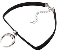 Gargantilla con colgante de luna negra y media luna para mujer, sexy, hecha a mano, bohe, gótico, accesorios para mujer, profesionales de la moda