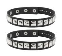Gargantilla De 2 Piezas, Pulsera De Cuero, Gargantilla De Tachuelas Punk, Pulsera con Tachuelas De Heavy Metal Rock, Pulsera Gótica, Brazalete con Tachuelas
