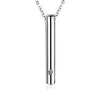 Gargantilla de acero inoxidable para perro, con colgante de cilindro de regalo conmemorativo, urnas de cremación para mascotas, collar con diamantes de imitación
