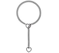 Gargantilla De Cadena Deslizante,Gargantilla De Cadena Deslizante Para Mujer,Collar Gótico Punk Con Junta Tórica | Joyería De Acero Inoxidable En Forma De Corazón, Gargantilla De Cadena De Eslabones C