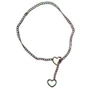 Gargantilla De Cadena Deslizante,Gargantilla De Cadena Deslizante Para Mujer,Collar Gótico Punk Con Junta Tórica | Joyería De Acero Inoxidable En Forma De Corazón, Gargantilla De Cadena De Eslabones C