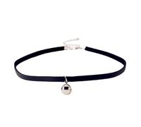 Gargantilla de campanas chapada en plata, vintage, pequeña, cascabel, cinta de encaje negro, gato, gatito, terciopelo, Lolita, collar corto para mujer, minimalista, gótico, Halloween, cosplay, fiesta