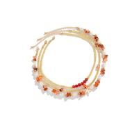 Gargantilla de cuentas de cristal multicolor con diseño versátil apilable adecuado para varias ocasiones, elegante cadena apilable para fiestas