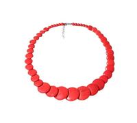 Gargantilla de disco redondo bohemio para mujer, cuentas de bola turquesa colorida, collar con colgante de piedra natal, cadena ajustable, hecha a mano, piedra festiva, carnaval, fiesta, joyería Y2K